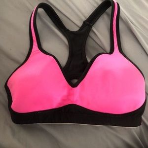 Hot pink sorts bra
